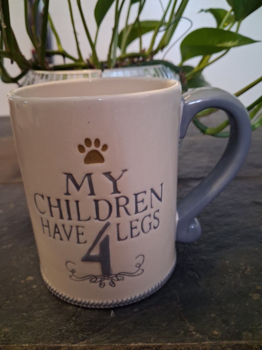Grasslands Road White and Blue 'My Children Have 4 Legs' Pet Lover Coffee Mug
